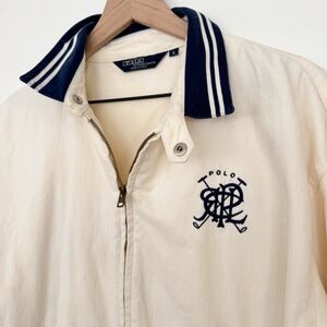 Vintage 80s Ralph Lauren Polo Jacket, Bayport Monogram Poplin Coat Nautical